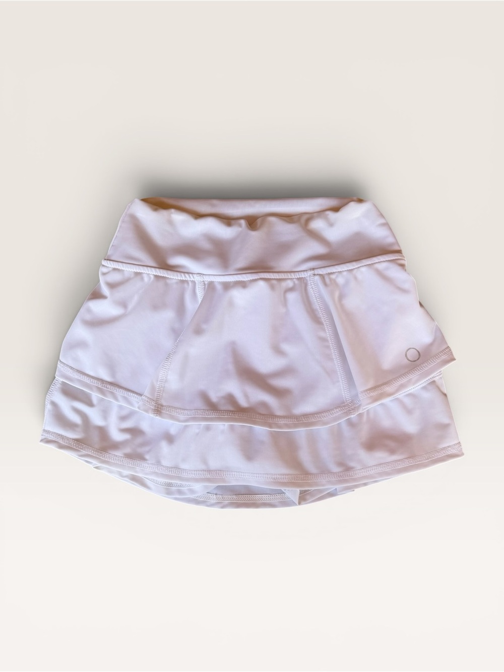 Girls White Athletic Skort with Built-In Shorts